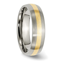 Titanium Brushed w/14k Yellow Inlay 6mm Band