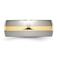 Titanium Polished w/14k Yellow Inlay 8mm Band