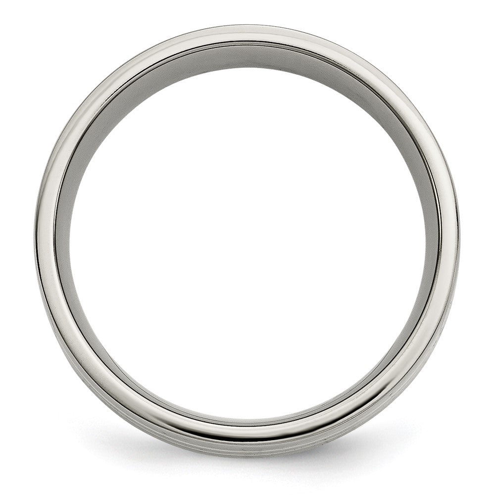 Titanium Polished w/14k Yellow Inlay 8mm Flat Band