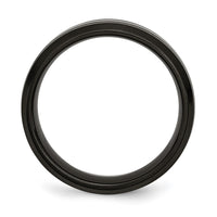 Titanium Brushed and Polished Black IP-plated 7mm Grooved Band