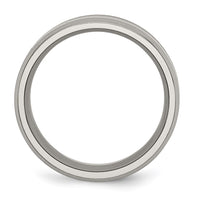 Titanium Polished Black Enamel 8mm Beveled Edge Band
