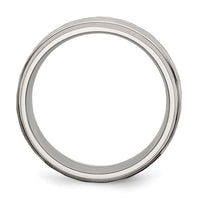 Titanium Polished and Hammered 8mm Beveled Edge Band