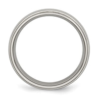 Titanium Polished 6mm Ridged Edge Band