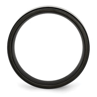 Titanium Brushed Center Black IP-plated 8mm Beveled Edge Band