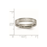 Titanium Brushed Center 4mm Roman Numerals Band