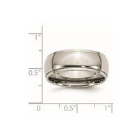 Titanium Polished 8mm Ridged Edge Band