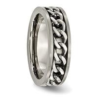 Titanium Brushed 7mm Chain Inlay Band
