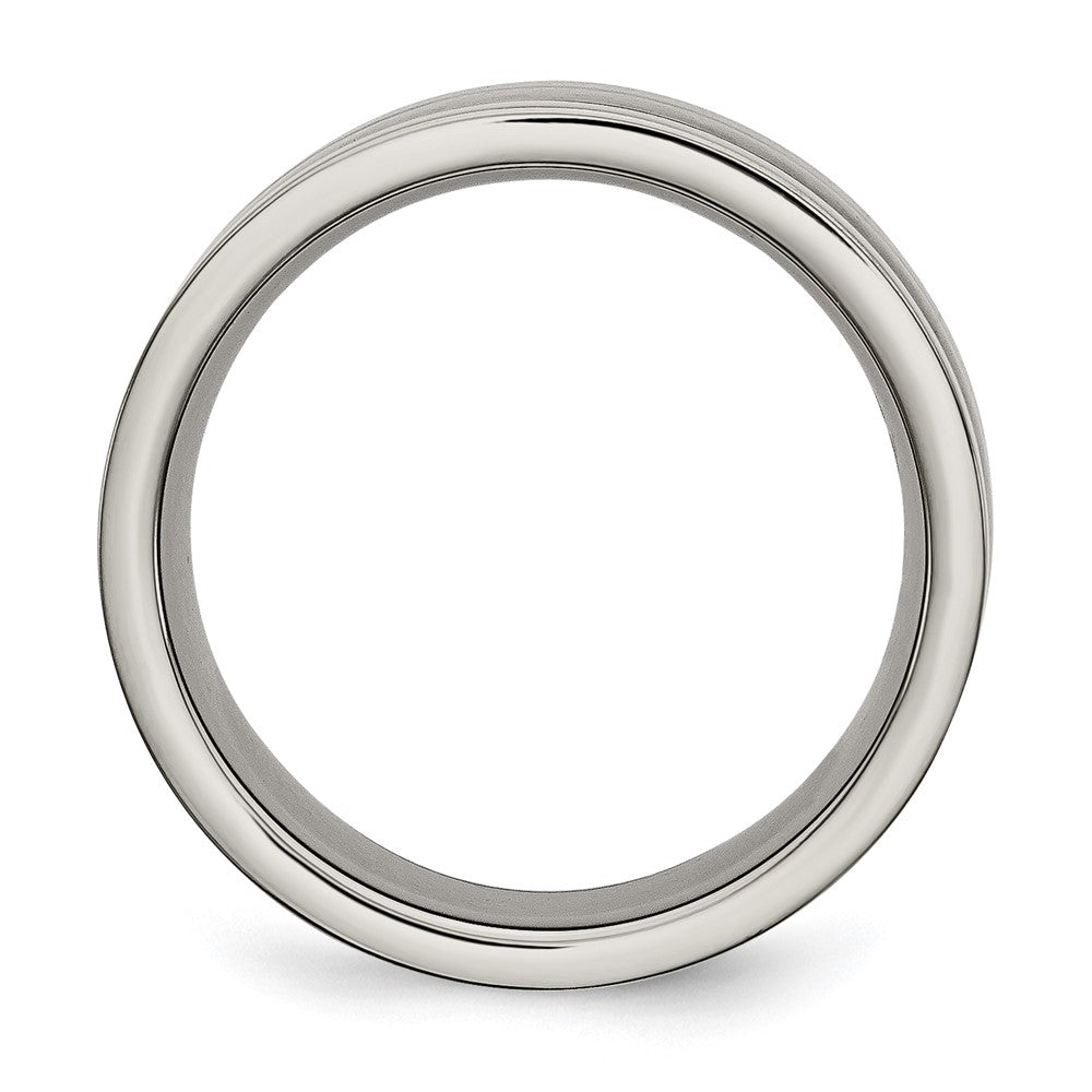 Titanium Polished w/Black Carbon Fiber Inlay 8mm Band