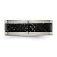 Titanium Polished w/Black Carbon Fiber Inlay 8mm Band
