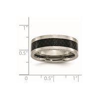 Titanium Polished w/Black Carbon Fiber Inlay 8mm Band