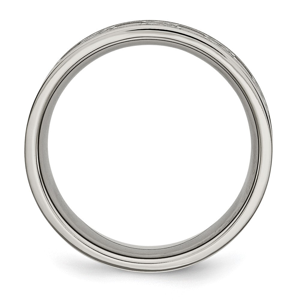 Titanium Brushed Center 8mm Scroll Design Band