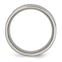 Titanium Brushed Center 8mm Scroll Design Band