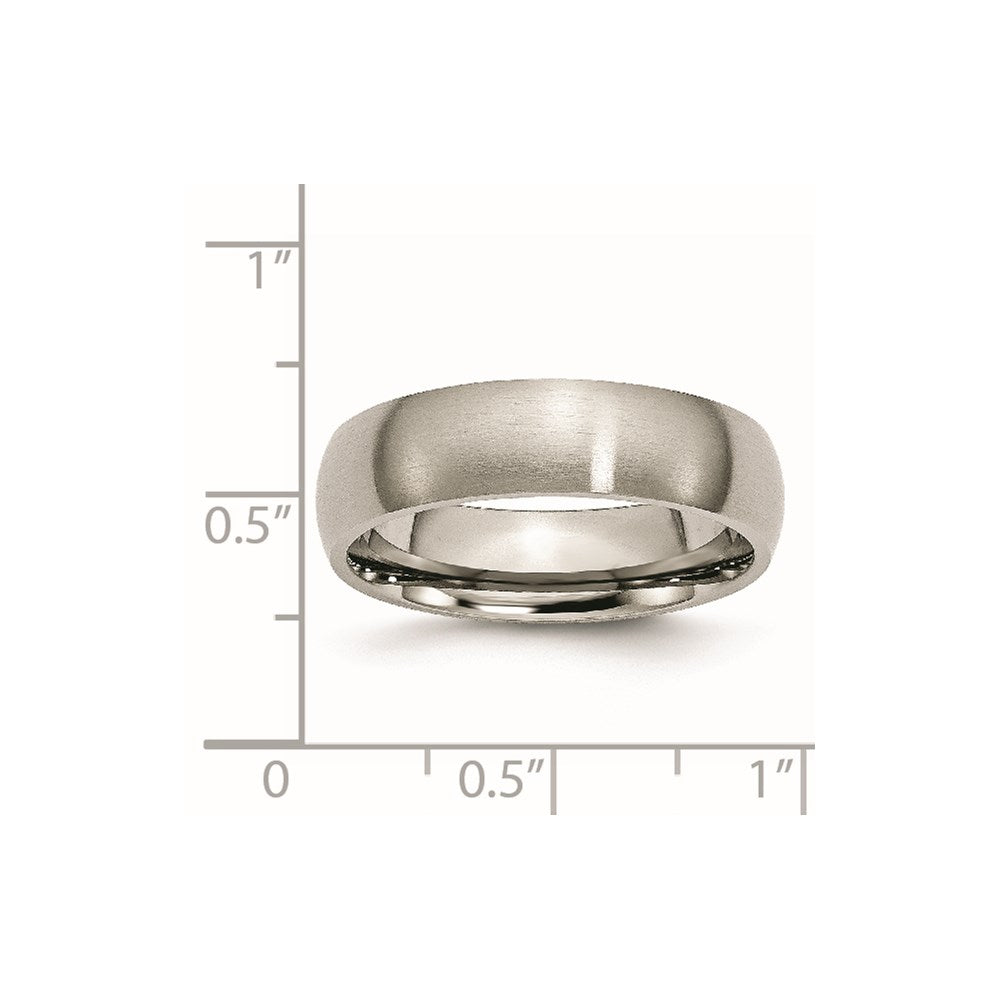 Titanium Brushed 6mm Half Round Band