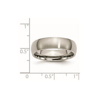 Titanium Brushed 6mm Half Round Band