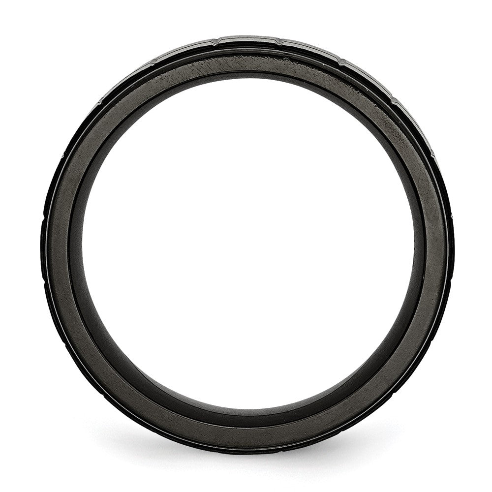 Titanium Brushed Center Black IP-plated 9mm Band