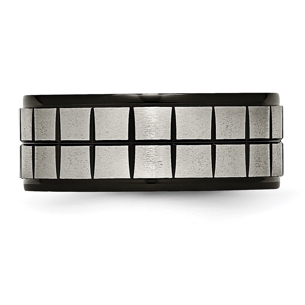Titanium Brushed Center Black IP-plated 9mm Band