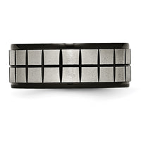 Titanium Brushed Center Black IP-plated 9mm Band