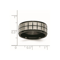 Titanium Brushed Center Black IP-plated 9mm Band