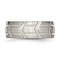 Titanium Brushed and Polished 8mm Band