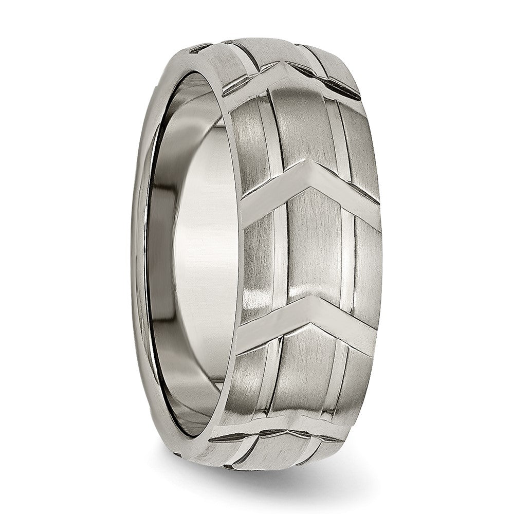 Titanium Brushed and Polished 8mm Band