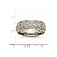 Titanium Brushed Celtic Laser Design 8mm Band
