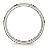 Titanium Brushed Cross Laser Design 8mm Band