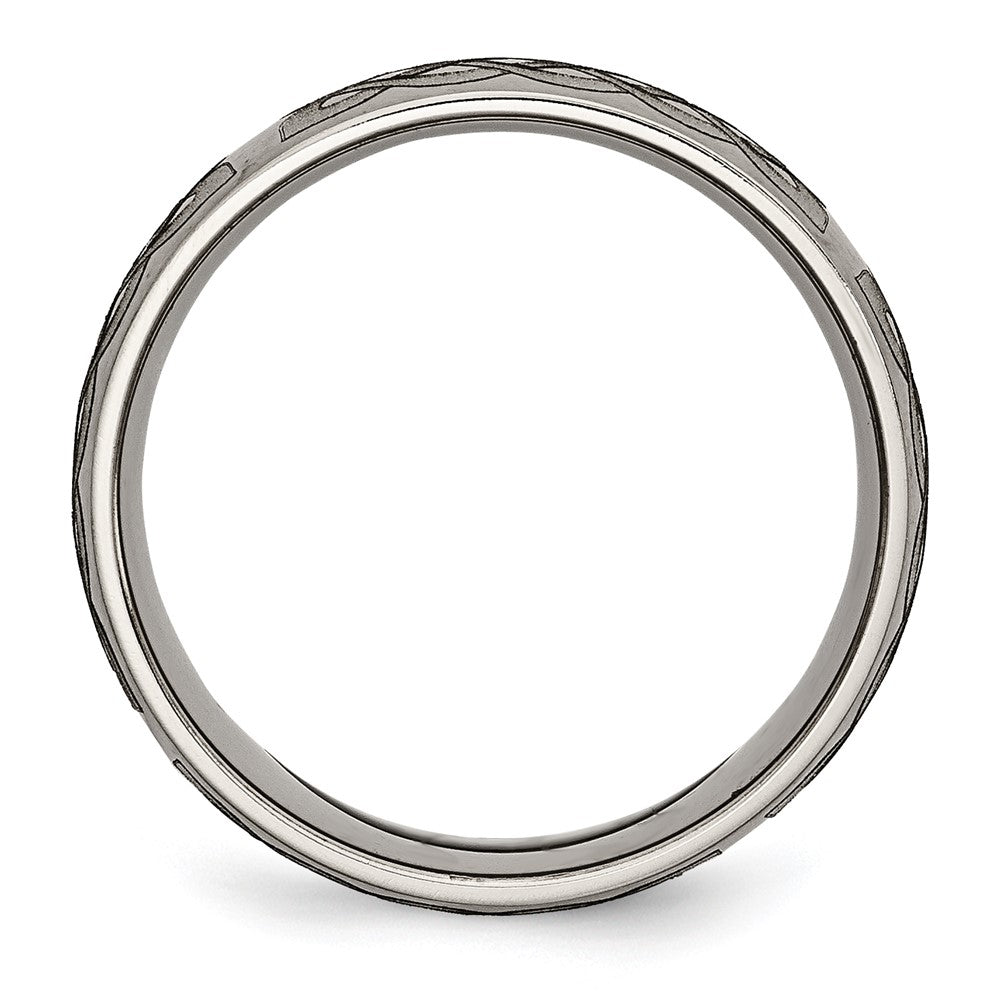 Titanium Brushed Celtic Laser Design 8mm Band