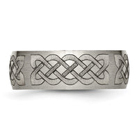 Titanium Brushed Celtic Laser Design 8mm Band