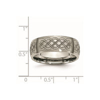 Titanium Brushed Celtic Laser Design 8mm Band