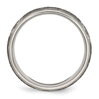 Titanium Brushed Celtic Cross Laser Design 8mm Band