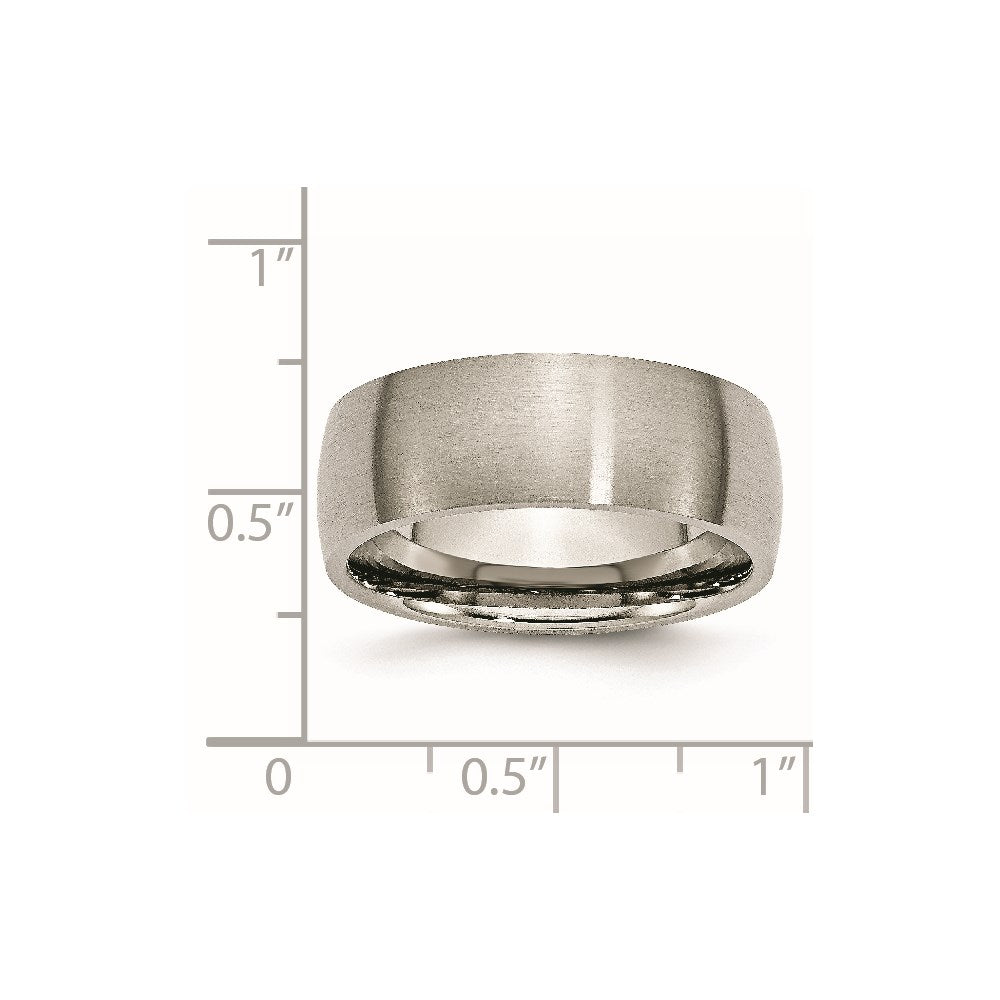 Titanium Brushed 8mm Half Round Band