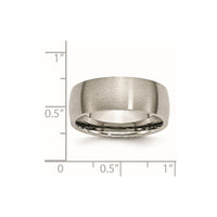 Titanium Brushed 8mm Half Round Band