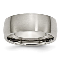 Titanium Brushed 8mm Half Round Band