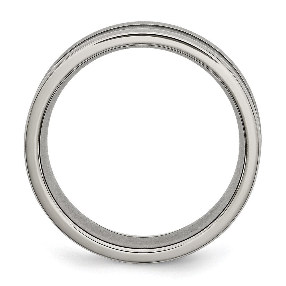 Titanium Polished w/Black Carbon Fiber Inlay 8mm Band