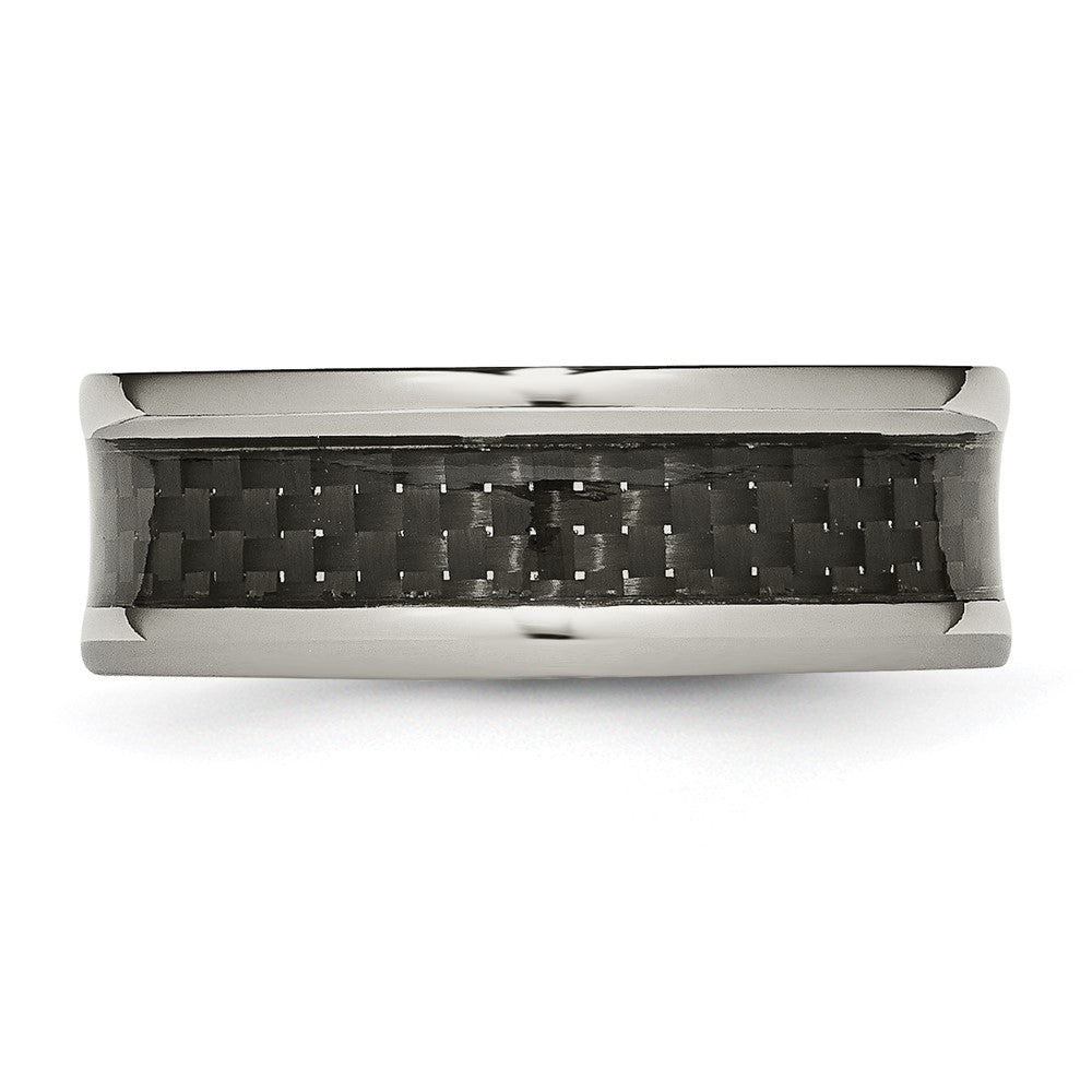 Titanium Polished w/Black Carbon Fiber Inlay 8mm Band