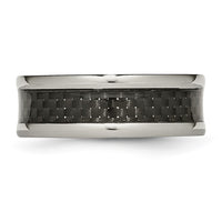 Titanium Polished w/Black Carbon Fiber Inlay 8mm Band