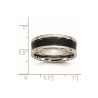Titanium Polished w/Black Carbon Fiber Inlay 8mm Band
