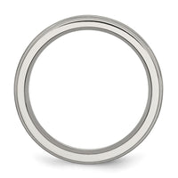 Titanium Brushed and Polished 6mm Grooved Edge Band