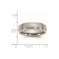 Titanium Brushed and Polished 6mm Grooved Edge Band