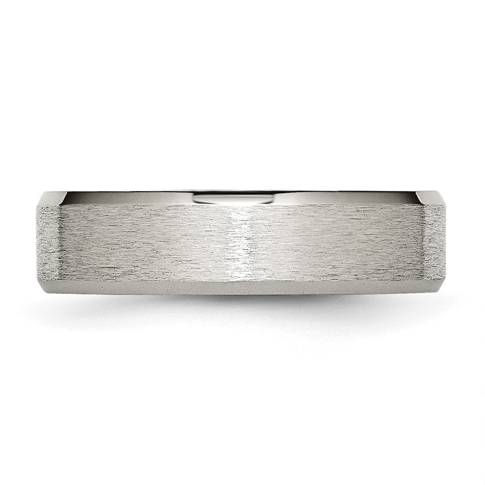 Titanium Brushed Center 6mm Beveled Edge Band