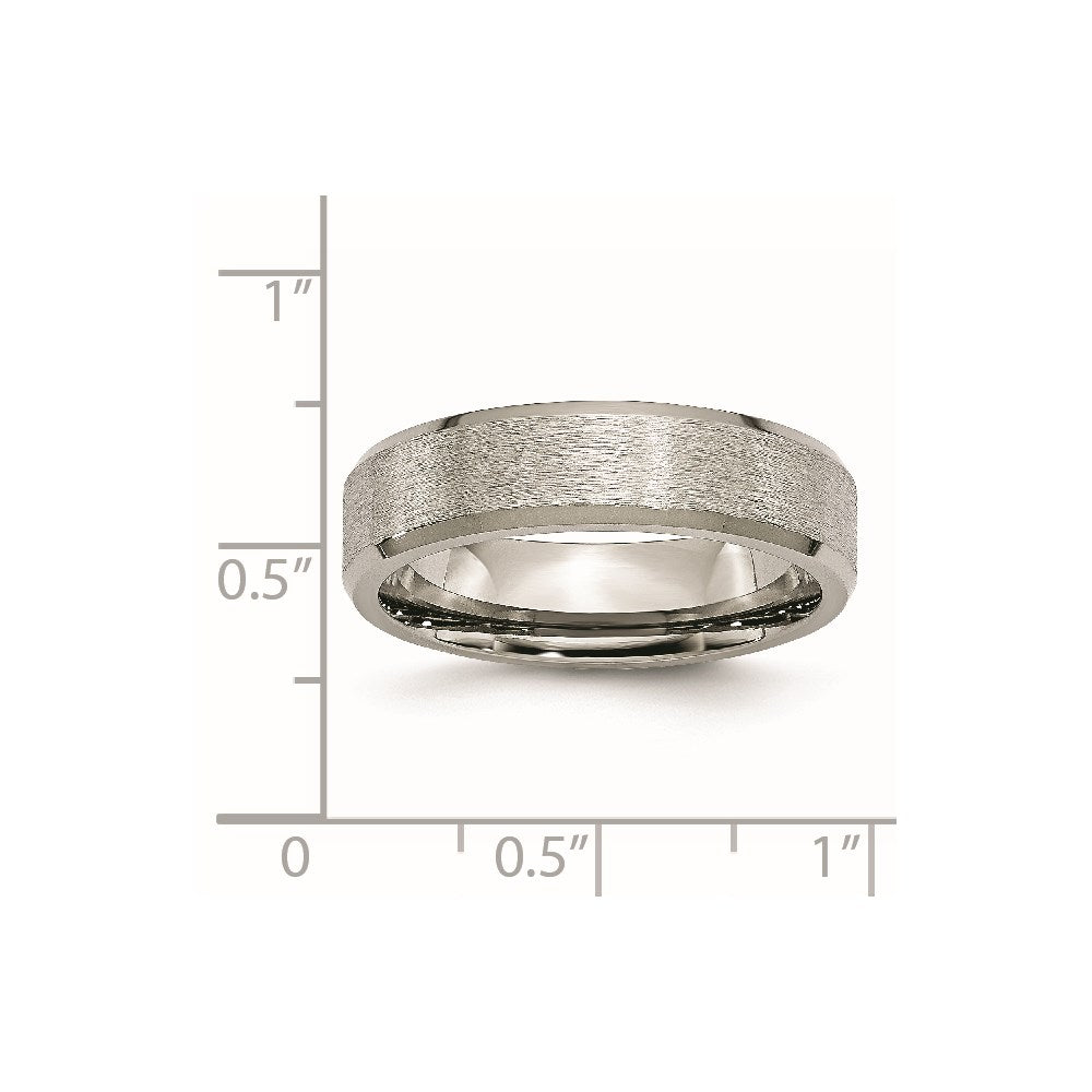 Titanium Brushed Center 6mm Beveled Edge Band
