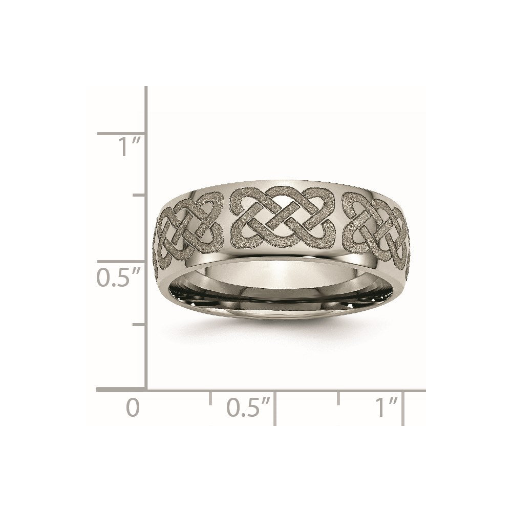 Titanium Polished Celtic Laser Design 8mm Band
