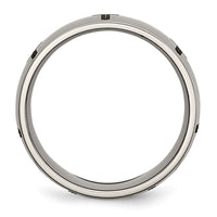 Titanium Polished Cross Laser Design 8mm Band