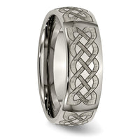 Titanium Polished Celtic Laser Design 8mm Band