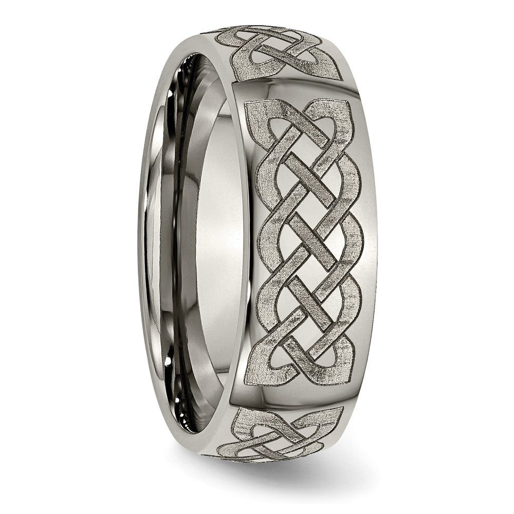 Titanium Polished Celtic Laser Design 8mm Band