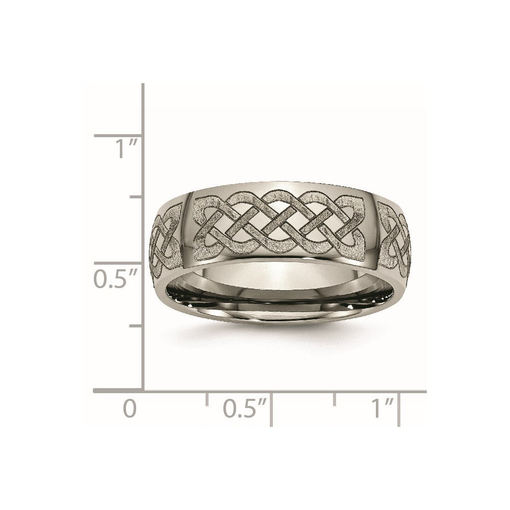 Titanium Polished Celtic Laser Design 8mm Band