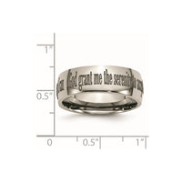 Titanium Polished Serenity Prayer Laser Design 8mm Band