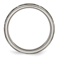 Titanium Polished Flame Laser Design 8mm Band