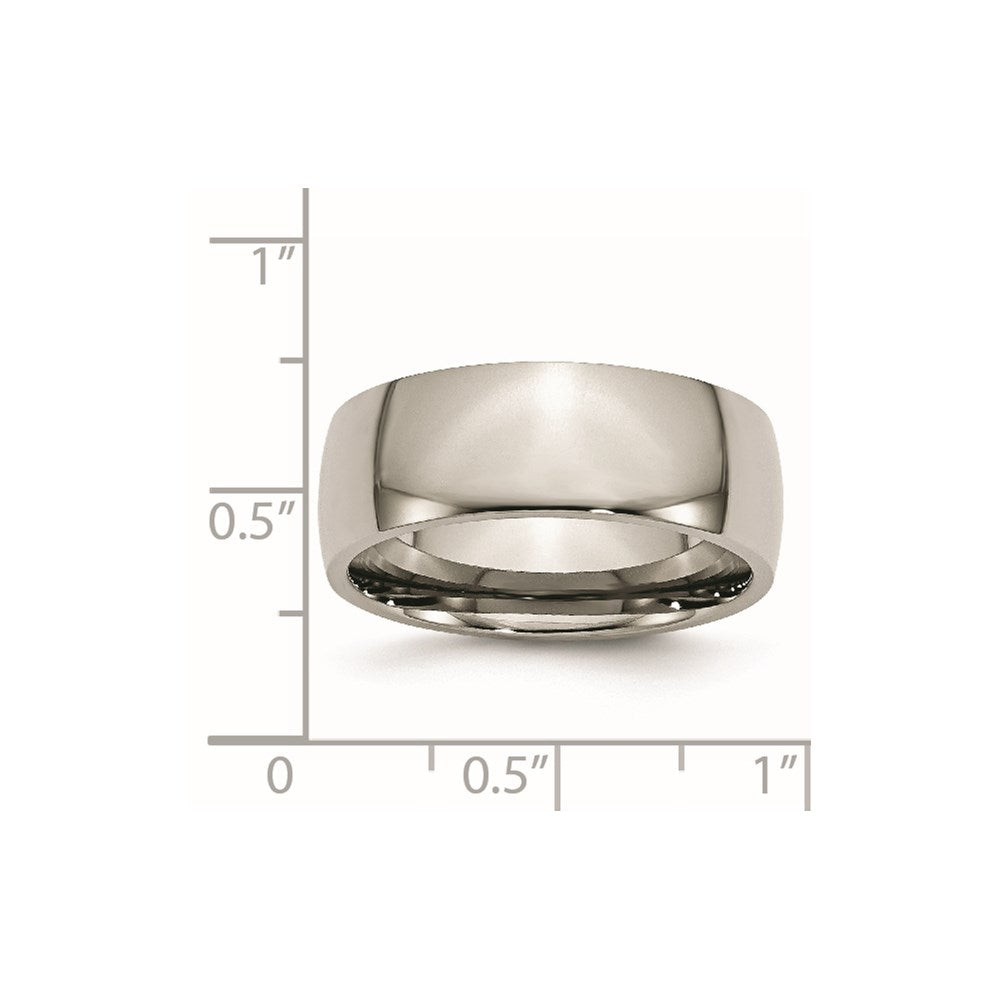 Titanium Polished 8mm Half Round Band