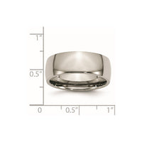 Titanium Polished 8mm Half Round Band